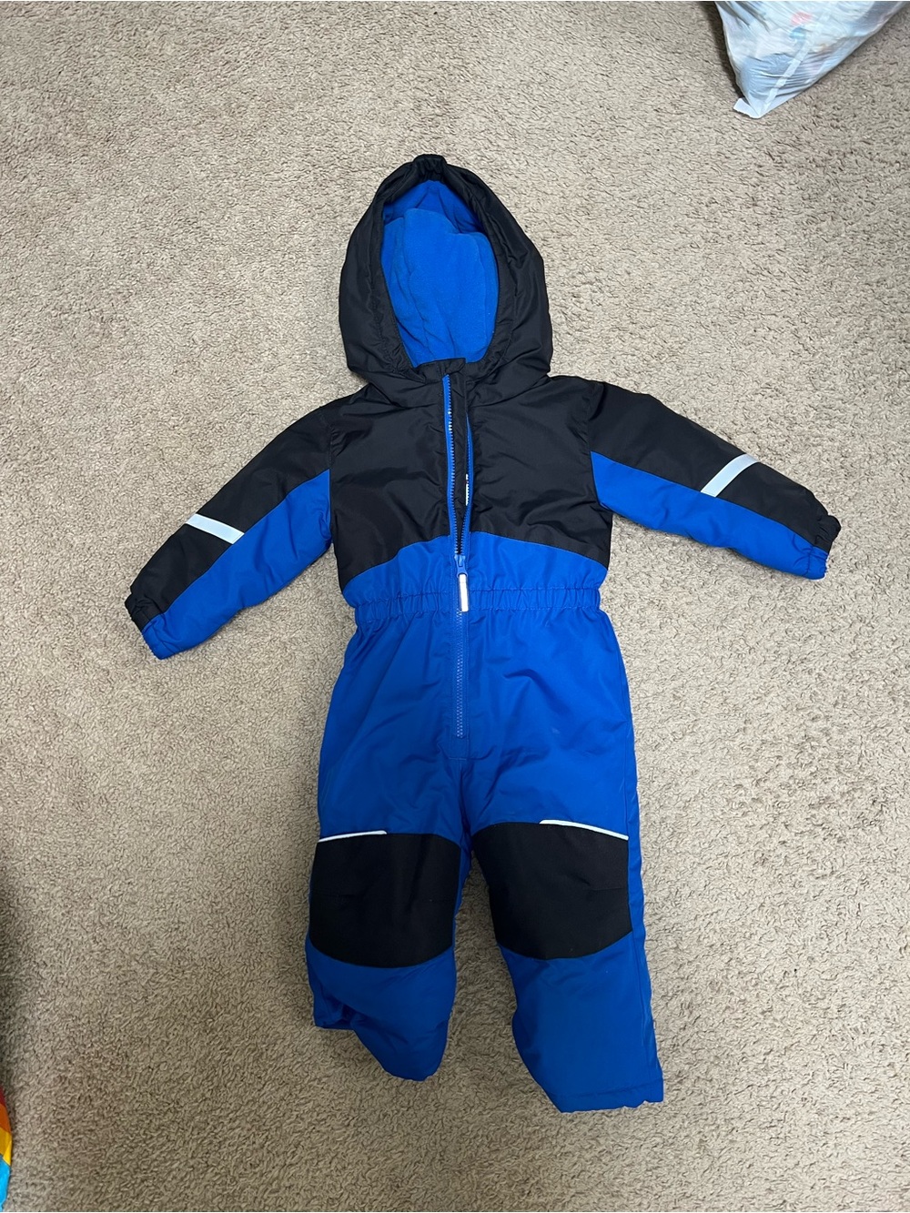 Swiss Tech Toddler 2T Blue and Black Hooded One-Piece Snow Suit